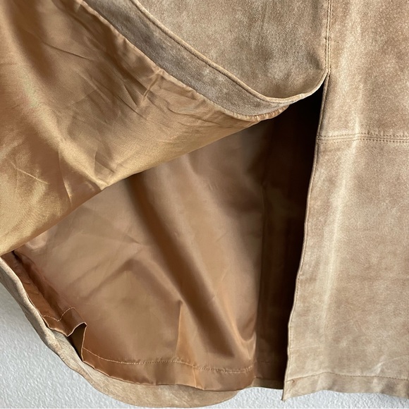 Eddie Bauer Vintage Suede Genuine Leather Tan Maxi Skirt Size 12 - Picture 8 of 15
